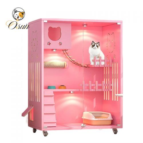 cat villa with litter box O-CHN-C04