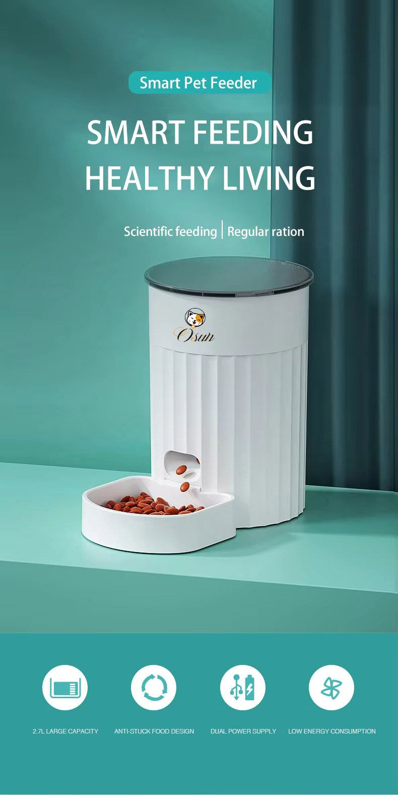 Osun Multiple Cat Automatic Feeder O-CF-C Details 01